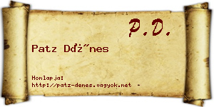 Patz Dénes névjegykártya