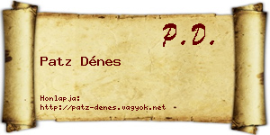 Patz Dénes névjegykártya